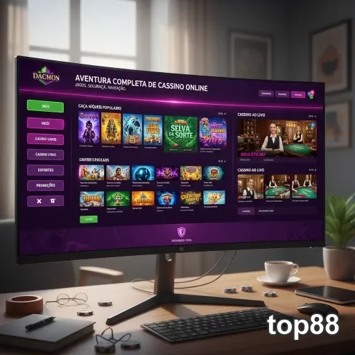 Ilustração de Experimente a plataforma de jogos top88 com segurança e agilidade